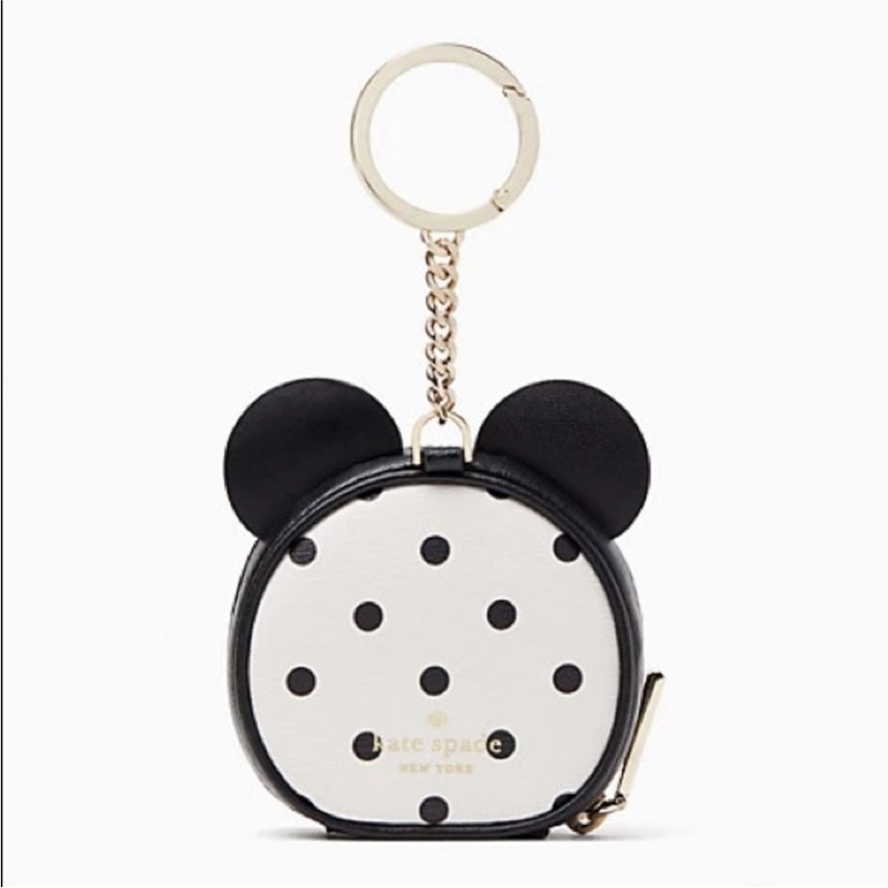 Kate spade X Disney Minnie Mouse NWOT Coin Purse, Keychain, BAGCHARM White Multi - Picture 5 of 11